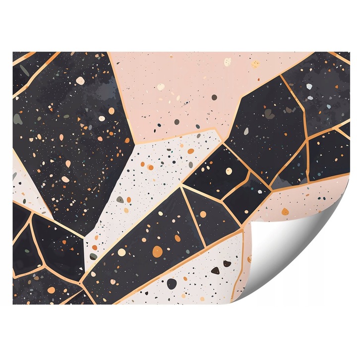 Geometriai fotótapéta, 400x280cm, élénk színek, UV-álló, ragasztóval és útmutatóval ellátott készlet