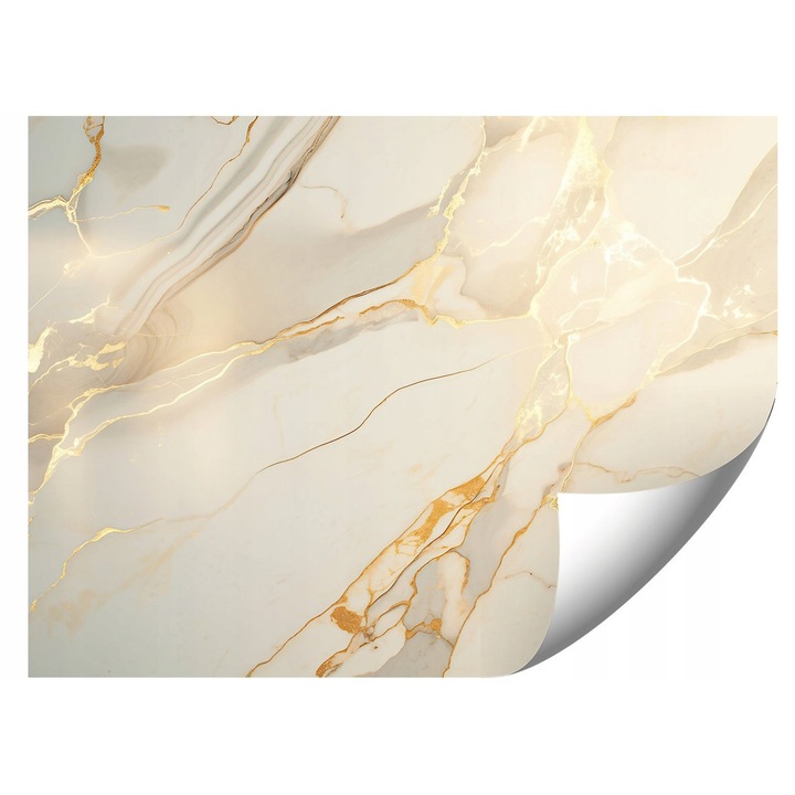 Fototapeta textura marmura cu vene aurii, 300x210 cm, set cu adeziv si instructiuni de montaj