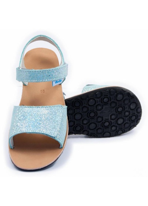 Dodo Shoes Sunset gyerek mezitlabas szandal, csokolade szinu, termeszetes borbol, rugalmas talppal az elso lepesekhez, Azúrkék