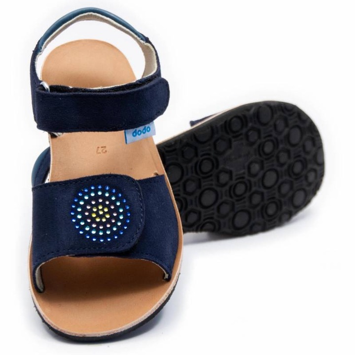 Pantofi copii Dodo Shoes Active Cinnemon piele naturala, brant memory foam, talpa cauciuc natural antiderapanta, maro, 25, Bleumarin