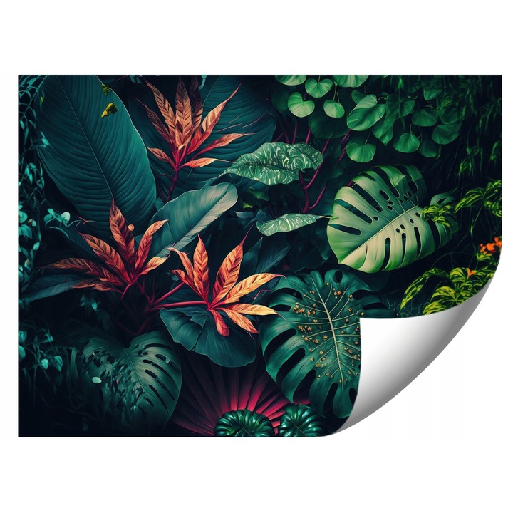 Fototapeta colorata tropicala, 150x105cm, montaj usor, rezistenta la UV, set cu adeziv si instructiuni