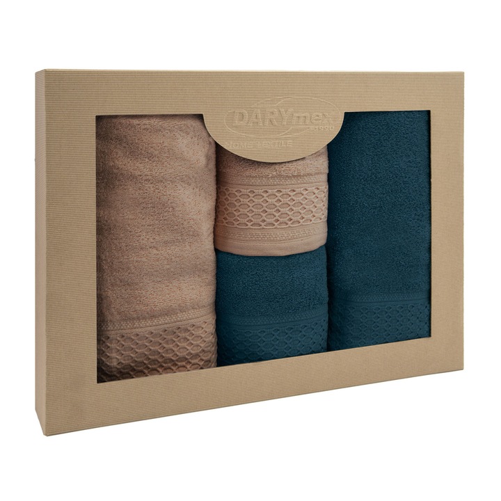 Set prosoape Darymex 4 piese cappuccino, granat, 50x90cm, 70x140cm
