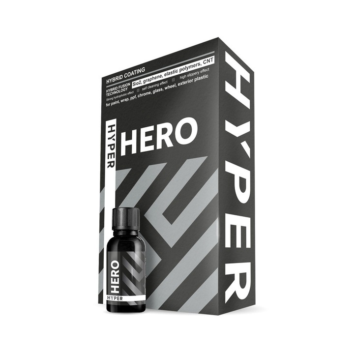 HERO 30ml - grafén védőcsomag autófelületekre, 5 év ellenállás, könnyű felvitel, átlátszó