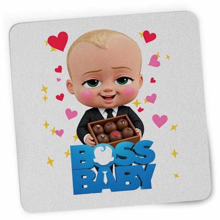 Mousepad Boss Baby Ciocolata Valentines Day, 21x19cm