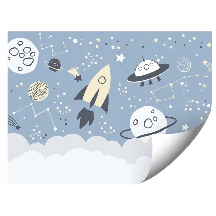 Fototapet cosmic, 294x260cm, culori vii, rezistent la UV, set cu adeziv si instructiuni