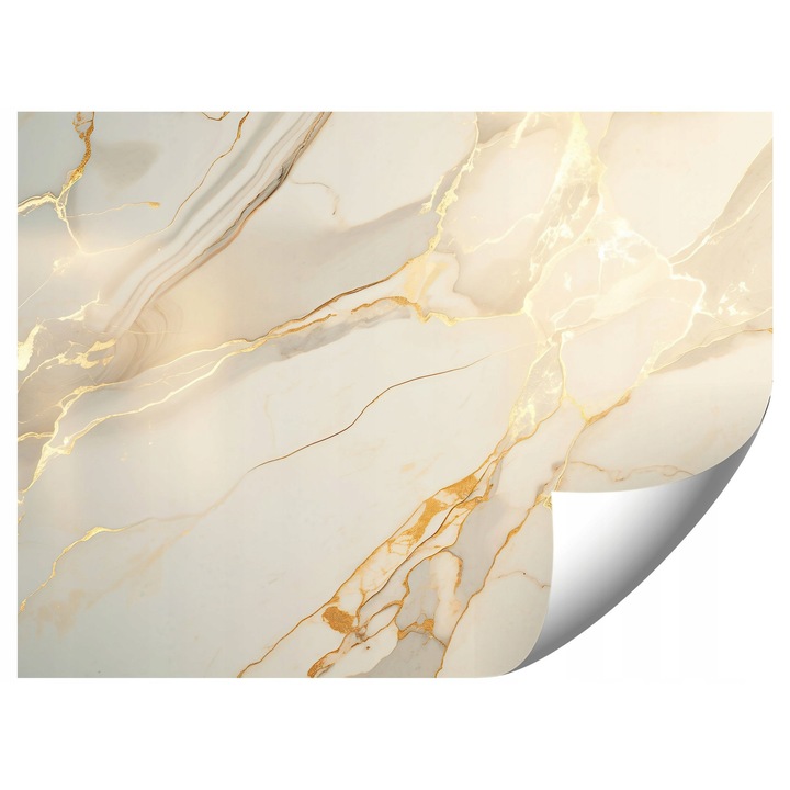 Fototapeta textura marmura cu vene aurii, 400x280cm, montaj simplu, culori vii, set cu instructiuni si adeziv