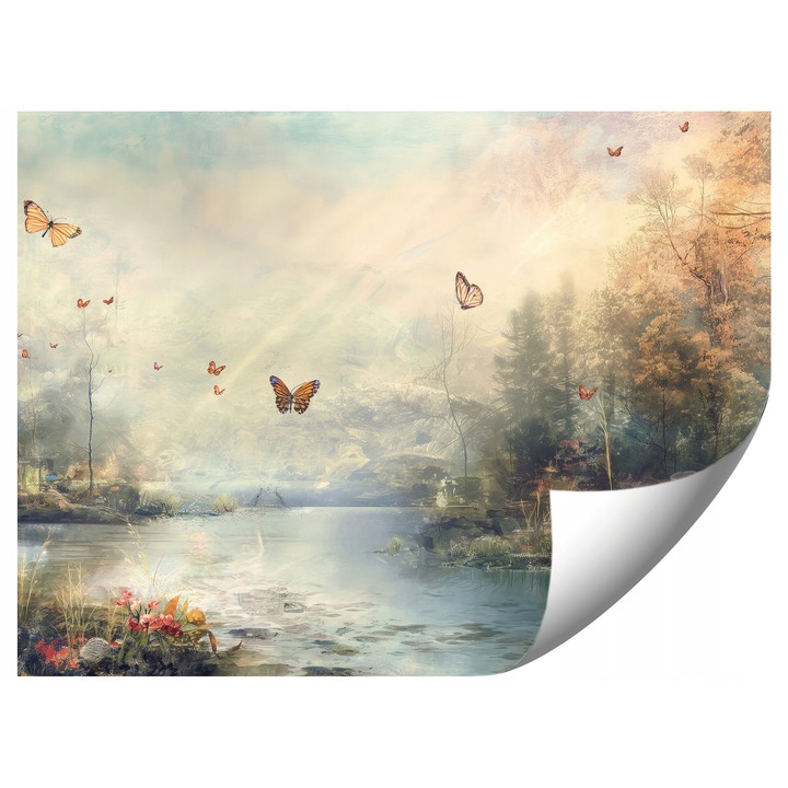 Fotótapéta vintage, 400x280cm, élénk színek, egyszerű felszerelés, szett mellékelve