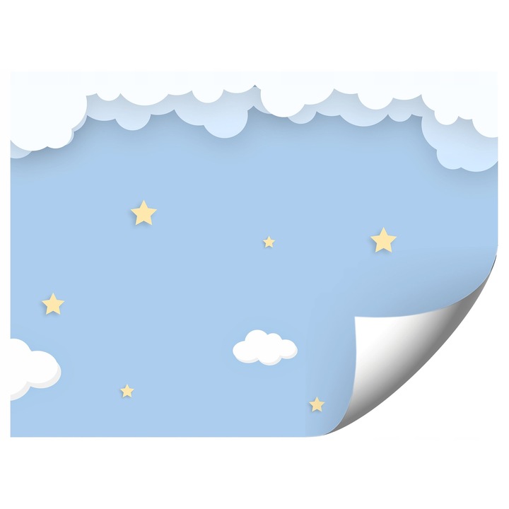 Gyerektapéta, színes égbolt, 400x280cm, könnyű szerelés, szett útmutatóval és ingyenes ragasztóval