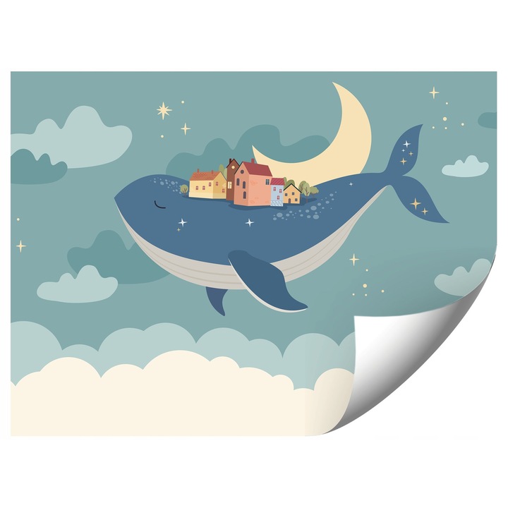 Gyerektapéta, pasztell, 400x280cm, élénk színek, könnyű szerelés