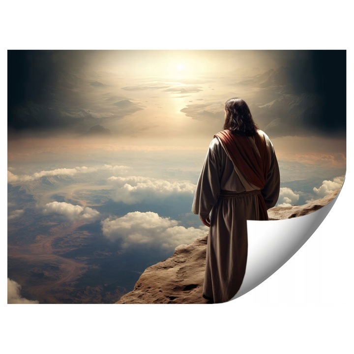 Fototapeta Jezus privind spre lume, 400x280cm, culori vii, montaj usor, set cu instructiuni si adeziv