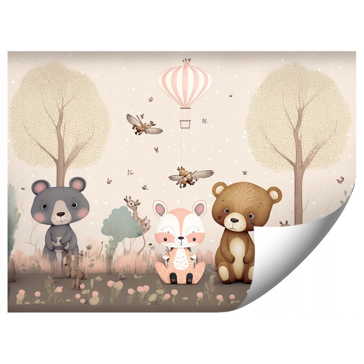 Gyerektapéta, pasztell színek, 368x254cm, szett utasításokkal és ragasztóval együtt