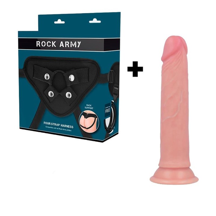 Set ham solid Rock Army Avenger, Model Anatomic, Silicon 19 cm, Waterproof, 3.98 cm Diametru