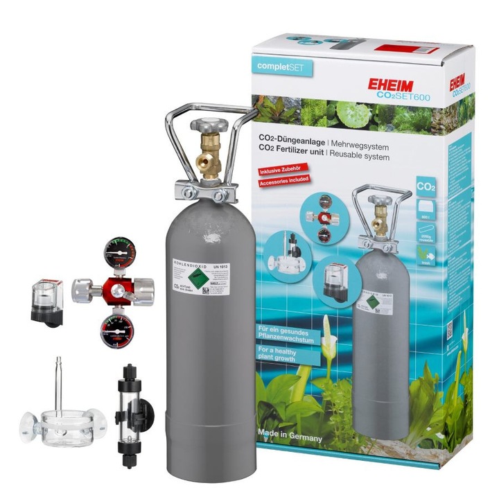 Set complet sistem CO2 EHEIM CO2SET600 pentru acvarii pana la 600 litri, butelca reutilizabila, 500g