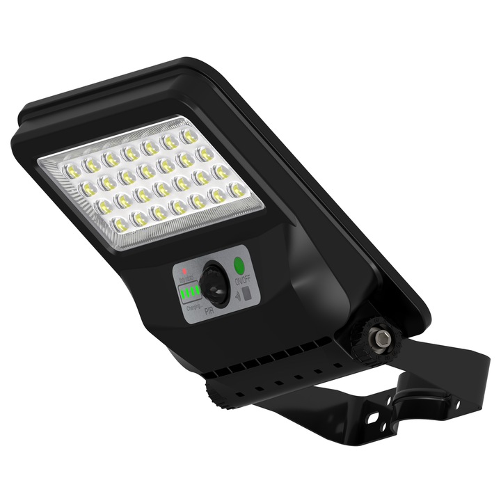 Lampa stradală solară Novelite Suno, 40W, IP54, senzor și telecomandă, 219x216x46mm