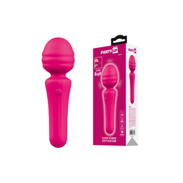 Vibrátor mini Party Up, 7 sebesség, szilikon, piros, 17cm