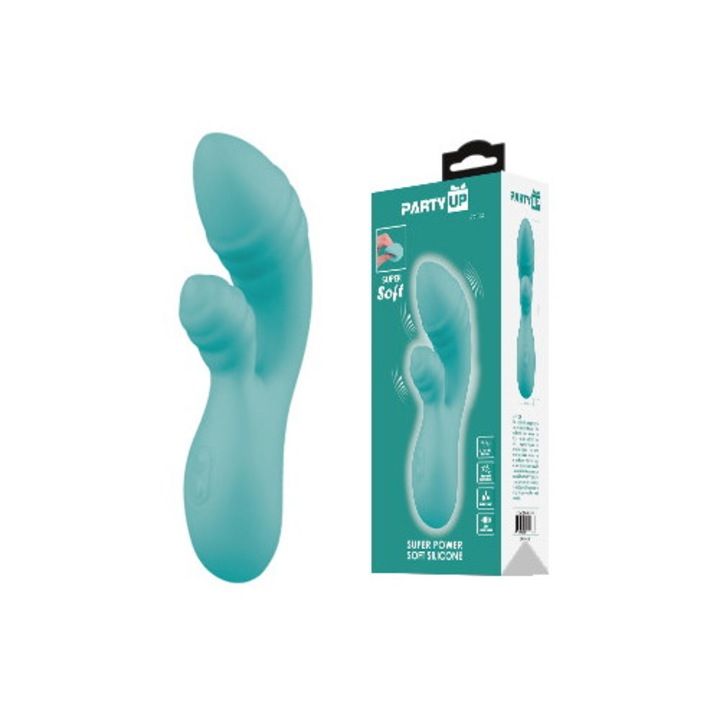 Парти вибратор Up, 7 нива на вибрация, зелен, 16,2 см