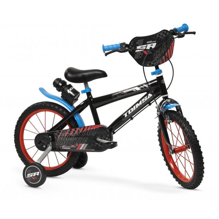 Детски велосипед Toimsa Sport 16", метална рамка, помпащи гуми, включени аксесоари, за деца 5+ години