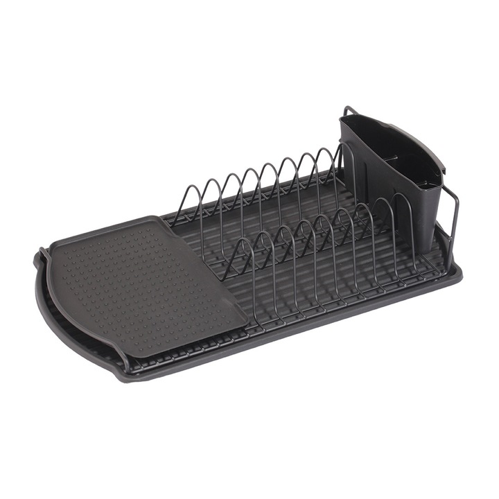 Scurgator vase, Kuchinox, model Torino, negru, cu suport pentru cupe, dimensiuni compacte