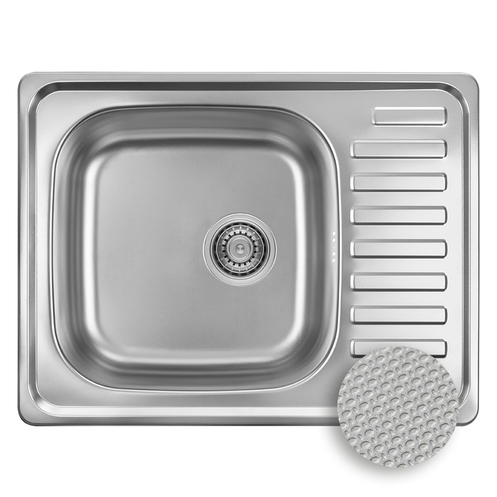 Chiuveta bucatarie, Kuchinox, 1 compartiment cu polociecare, 48x64cm, inox, finisaj neted