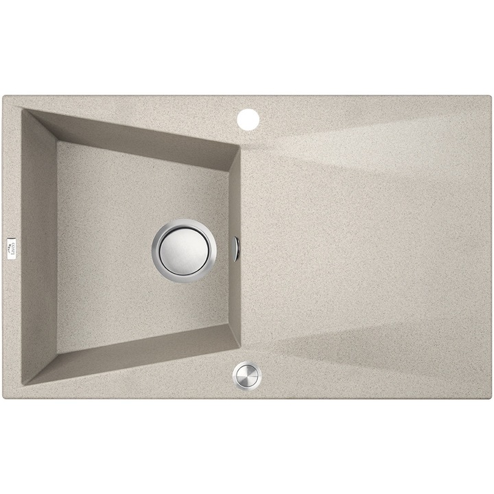 Chiuveta bucatarie Laveo Grenada, 1 compartiment cu scurgator, granit, bej/gri/negru, 10 ani garantie