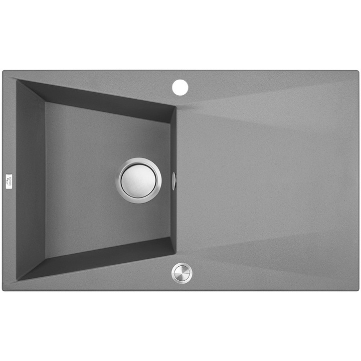 Chiuveta bucatarie Laveo Grenada, 1 compartiment cu scurgator, granit, bej/gri/negru