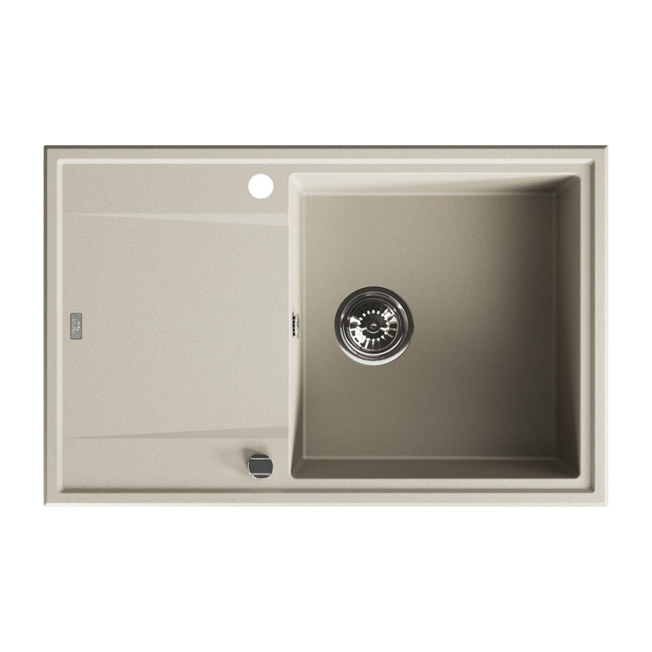 Chiuveta bucatarie Laveo, granit, 40x42x17cm, set cu sifon Space Saving