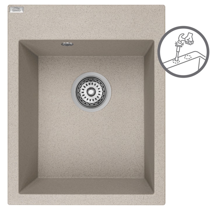 Chiuveta bucatarie, Laveo, Monochichi, 1 compartiment, granit, 50x39cm
