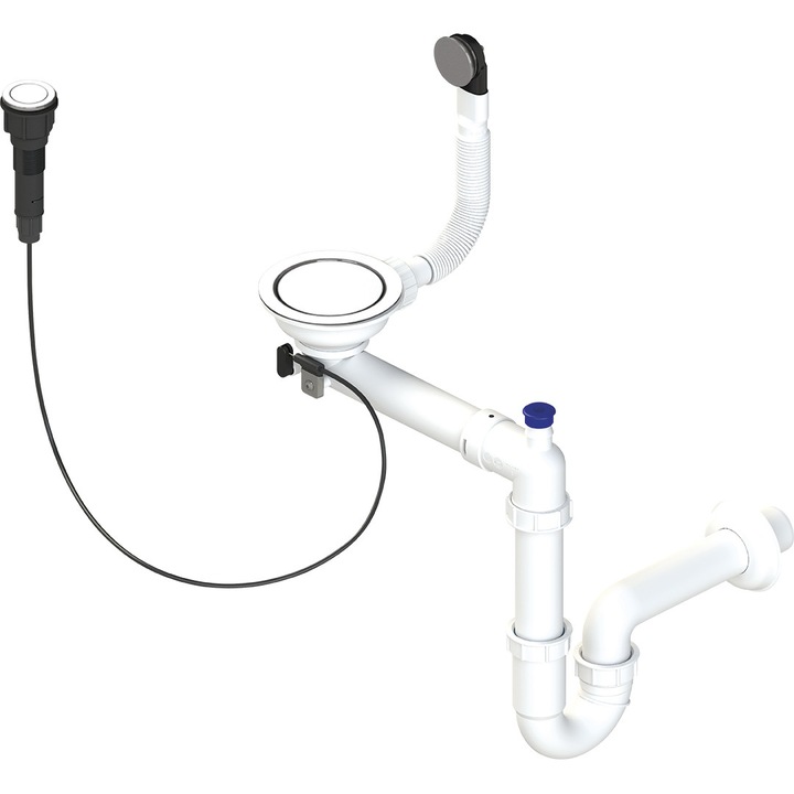 Sifon Laveo, crom, 45mm, dimensiune reglabila 13-22cm