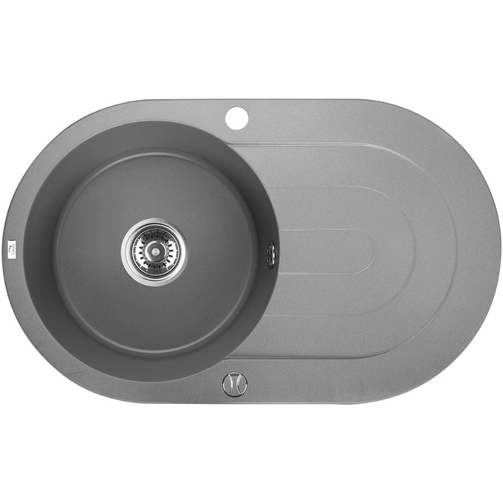 Chiuveta bucatarie Laveo Dafne, 1 compartiment, cu si fara ociekacz, granit, alb/negru/beige/gri, 10 ani garantie