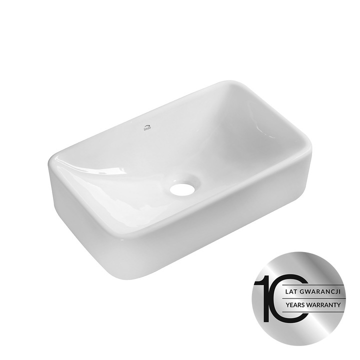 Lavoare Kvadrato, Laveo, ceramica, alb/negru, dimensiuni optime