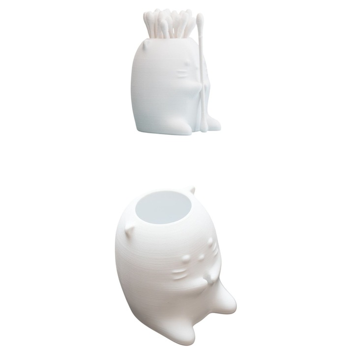 Fürdőszobai rendszerező pálcikákhoz, minimalista figura modell, Szín Fehér