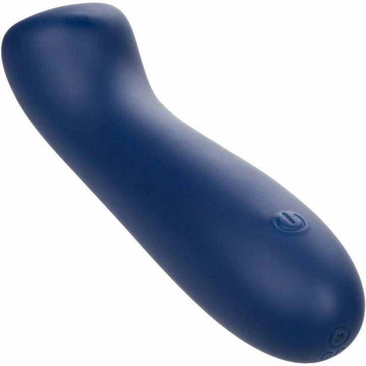 Vibrator din silicon CalExotics Cashmere Satin G, 10 moduri, waterproof, albastru, 15,25x5cm