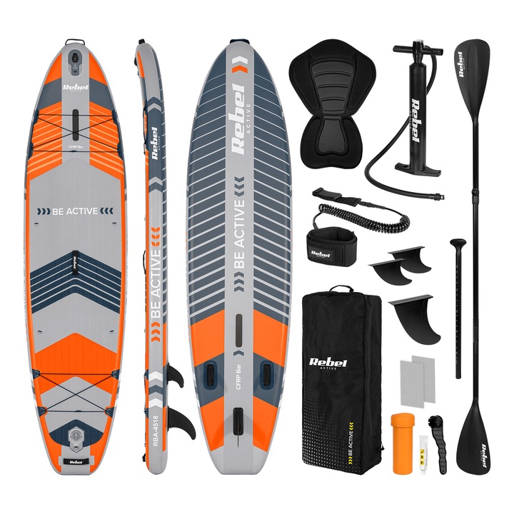 SUP deszka Rebel Active RBA-4518, 335cm, ülés, 220kg, szett evezővel és hátizsákkal