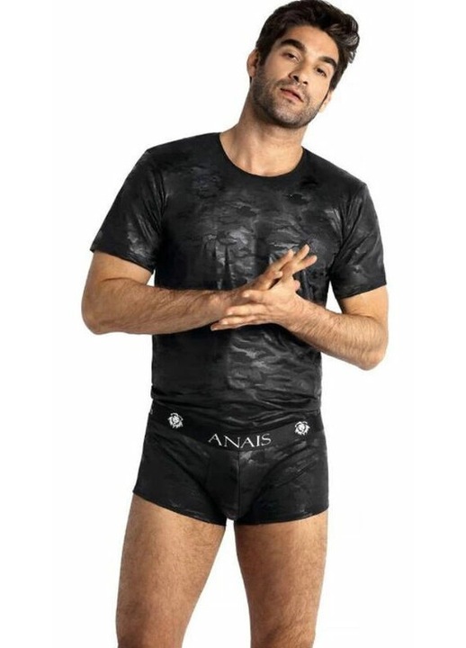 ANAIS MEN férfi póló, katonai modell, puha mikroszálas, fekete színű, S INTL