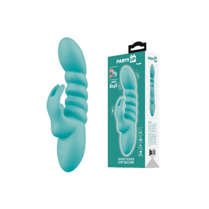 Вибратор Party Up, 7 скорости, зелен, 18,2 см