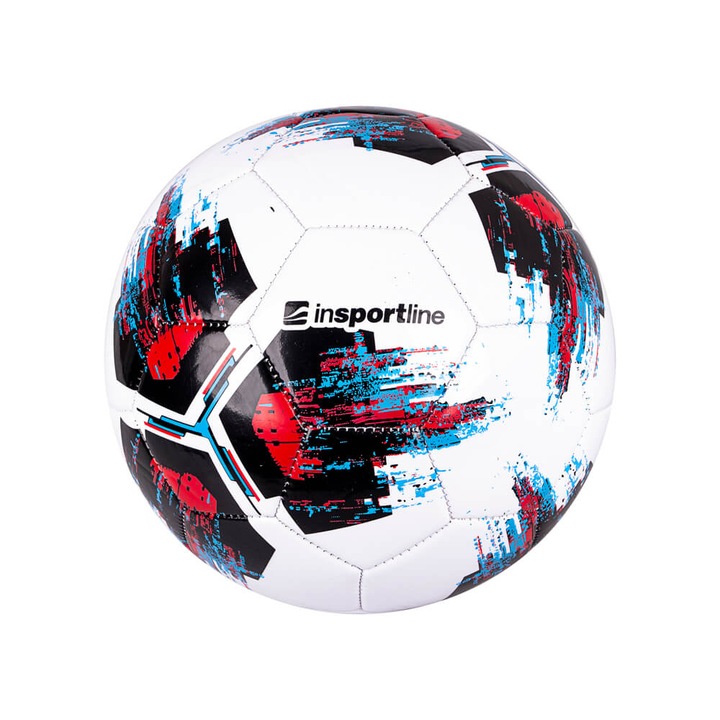 InSPORTline Nezmaar futballlabda, 5-ös méret, 32 panel, TPU/PVC, fehér színes nyomattal