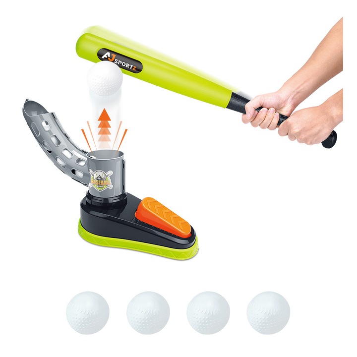 InSPORTline TBS230 baseball szett, 4 műanyag labda, állítható ütő 36,5-60 cm, beltéri és kültéri használatra