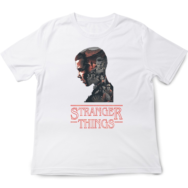 Személyre szabott Stranger Things gyerek póló, fehér, Fehér