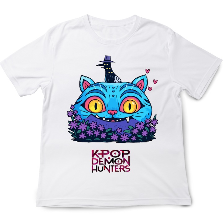 Fehér K POP Demon Hunters Huntrix póló, rövid ujjú lányoknak, Fehér