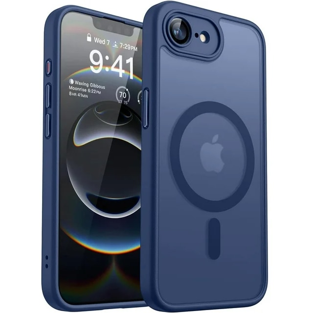 Husă Upzz Frosted pentru iPhone 17e, design premium, rezistentă, Albastru Navy