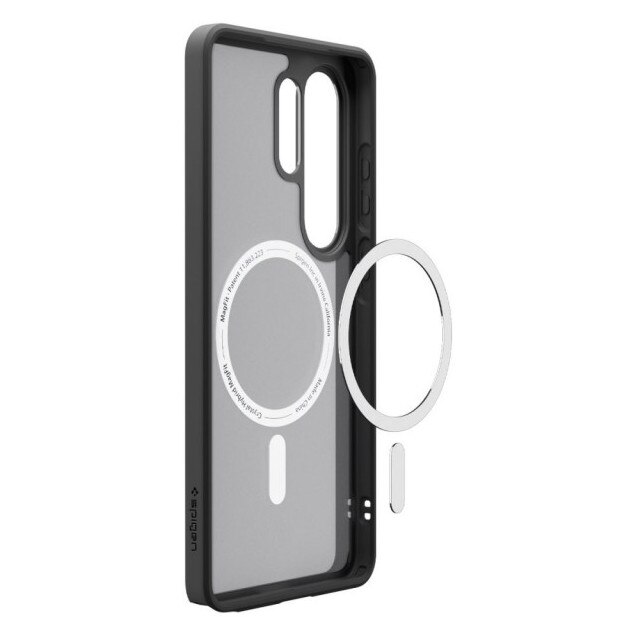 Carcasa Spigen Ultra Hybrid pentru Samsung Galaxy S26 Ultra, Anti-Soc, Frost Black, Kit Curatare Inclus