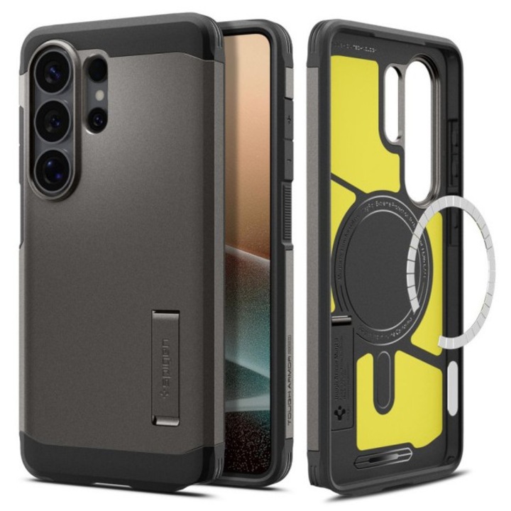 Husă Spigen Tough Armor, rezistentă la șocuri, neagră, pentru Samsung Galaxy S26 Ultra, cu kit de curățare inclus