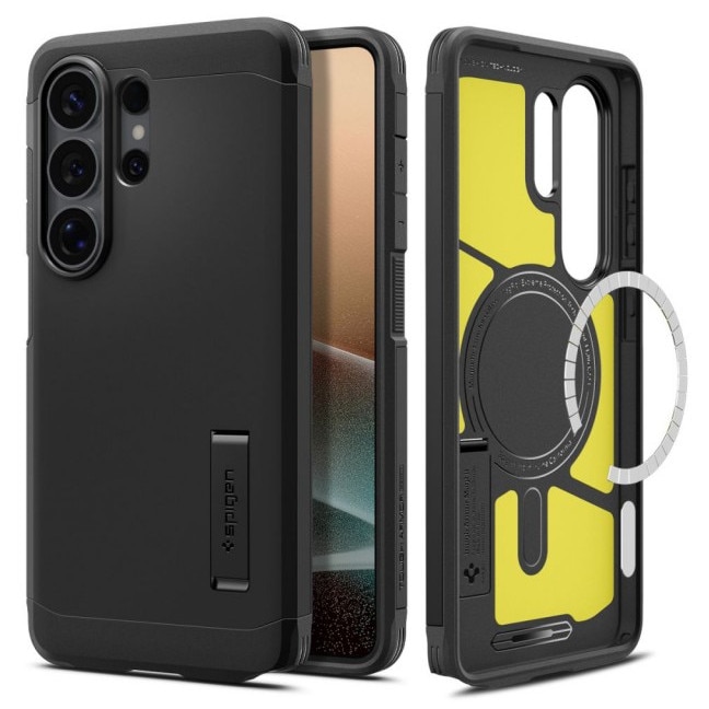 Husă Spigen Tough Armor, antișoc, neagră, pentru Samsung Galaxy S26 ULTRA, kit curățare inclus
