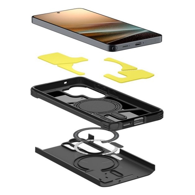 Husă Spigen Tough Armor, antișoc, neagră, pentru Samsung Galaxy S26 ULTRA, kit curățare inclus