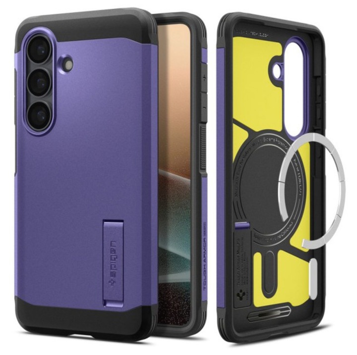Carcasa Spigen Tough Armor Violet, anti-soc, pentru Samsung Galaxy S26, inclus kit de curățare