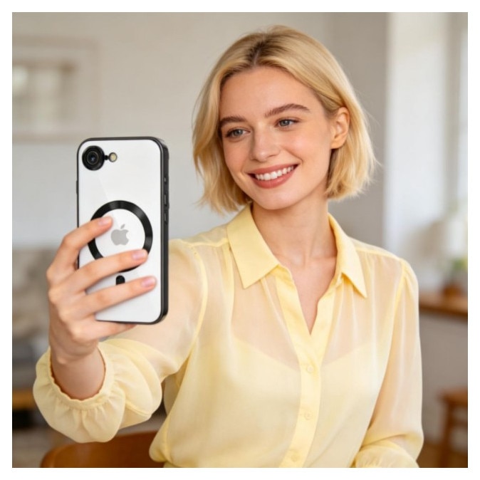 Husă pentru telefon, Upzz Electro MagSafe, protecție la șocuri, decupaje precise, negru, compatibilă cu iPhone 17e