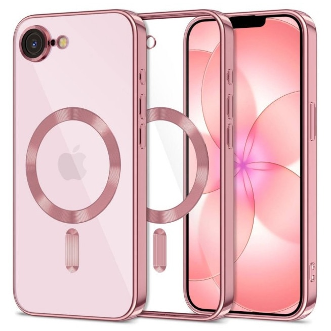 Husă Upzz Electro Magsafe, protecție cameră din sticlă, roz, compatibilă cu iPhone 17e