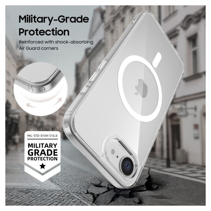 Husă Upzz Flexair, transparentă, protecție antishock, compatibilă cu iPhone 17e
