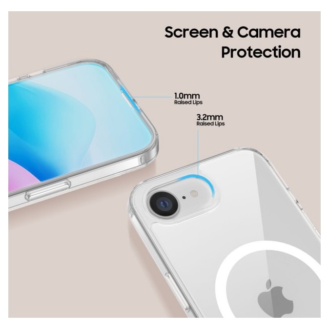 Husă Upzz Flexair, transparentă, protecție antishock, compatibilă cu iPhone 17e
