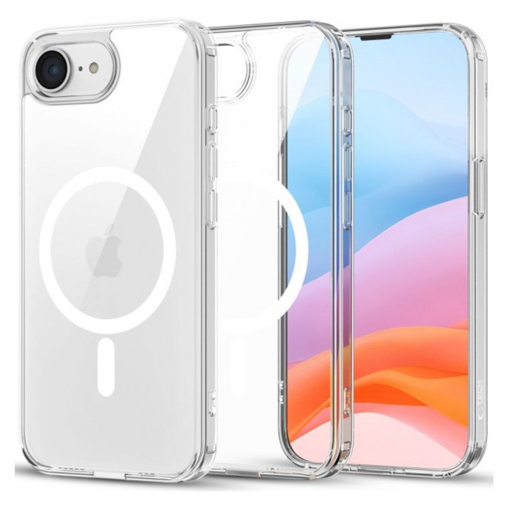 Husă Upzz Flexair, transparentă, protecție antishock, compatibilă cu iPhone 17e